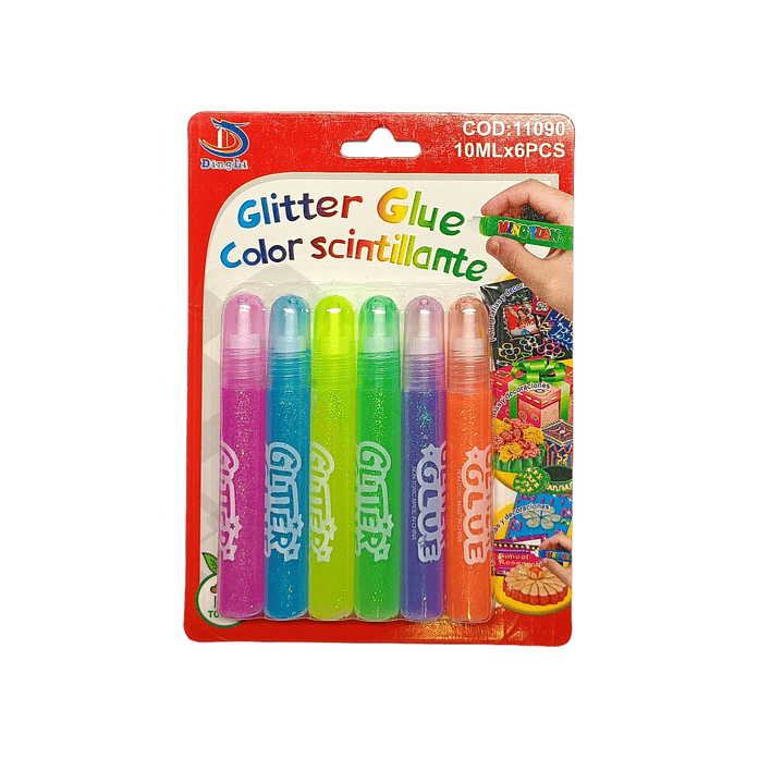 Pack 6 glitter Glue - Pegamento con brillantina -  NEON - 11092 1