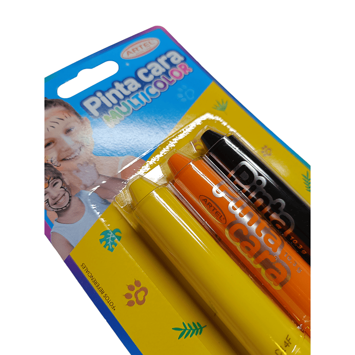 Pintacaras Multicolor Orange 3 Colores - Artel 2