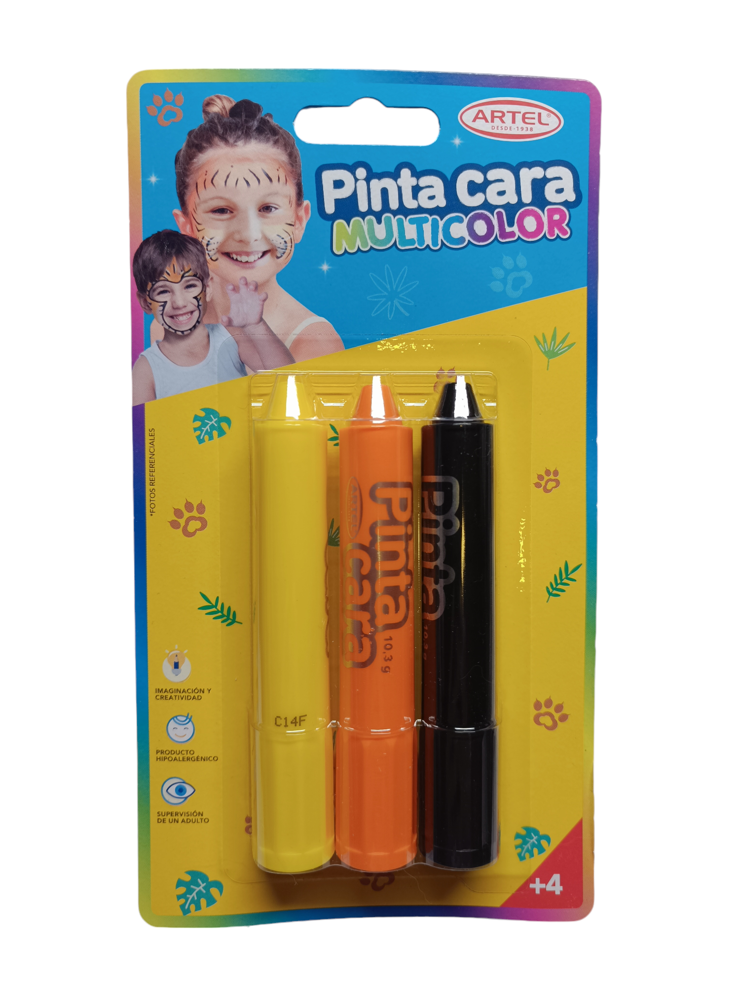 Pintacaras Multicolor Orange 3 Colores - Artel