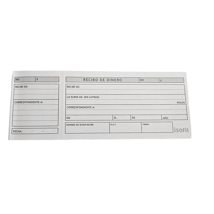 Recibo de dinero Isofit 3