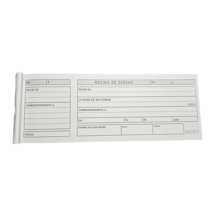 Recibo de dinero Isofit 4