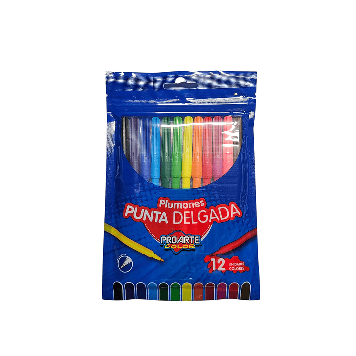 Plumon punta delgada - Lapiz Scripto 12 colores - Proarte 1