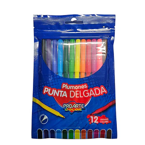 Plumon punta delgada - Lapiz Scripto 12 colores - Proarte