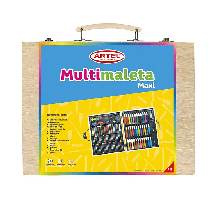 Maleta de Lapices 130 Piezas Artel Madera  1