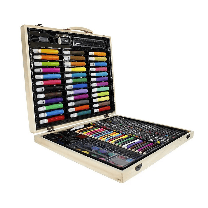 Maleta de Lapices 130 Piezas Artel Madera  2