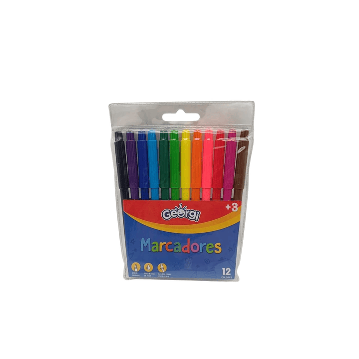 Marcadores Delgados 12 Colores Georgi / Scripto 1