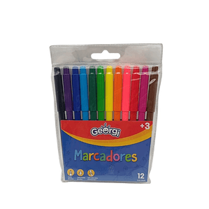 Marcadores Delgados 12 Colores Georgi / Scripto
