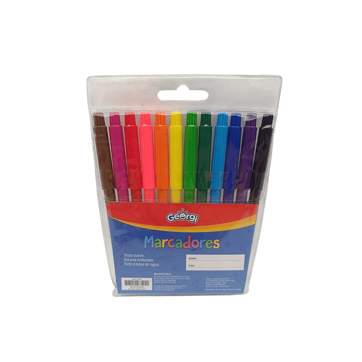 Marcadores Delgados 12 Colores Georgi / Scripto 2