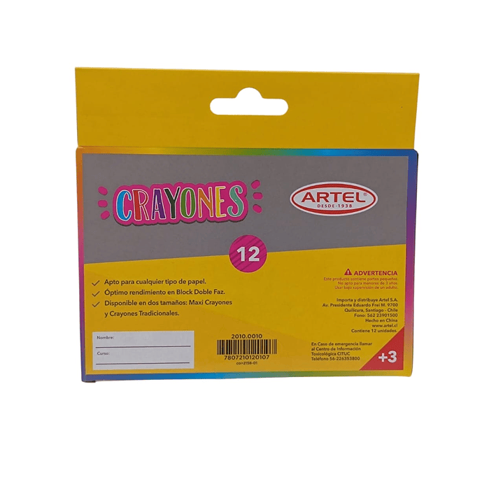 Crayones 12 Colores Artel 2