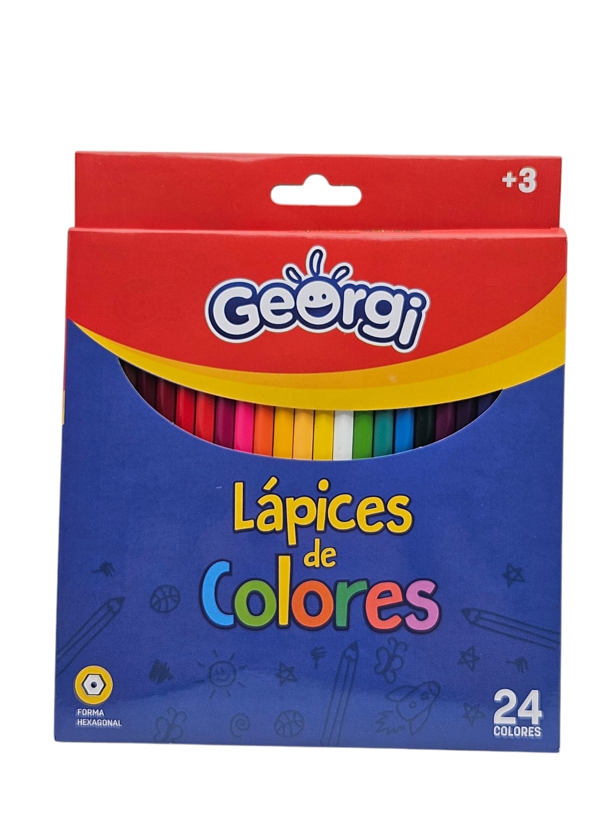 Lápices 24 Colores Largos Hexagonal Georgi