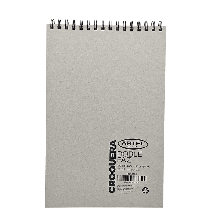Croquera Tamaño Oficio Doble Faz Artel 1