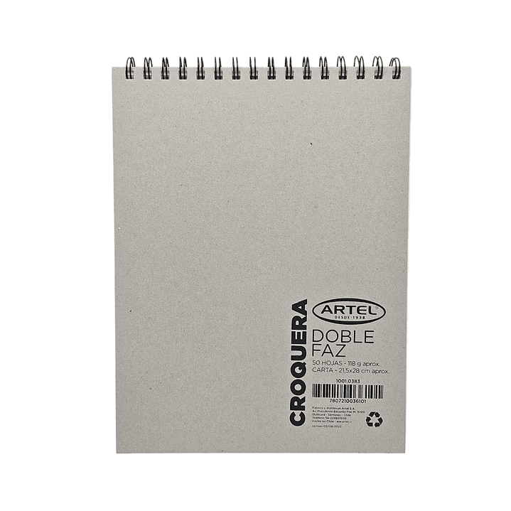 Croquera Tamaño Carta Doble Faz Artel 1
