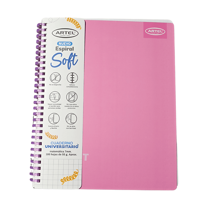 Pack 5 Cuadernos Universitario Espiral Soft Color Pastel Artel 2