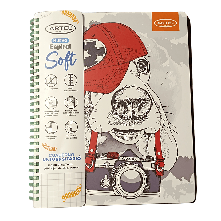 Pack 5 Cuadernos Universitario Espiral Soft Animales Divertidos Artel 2
