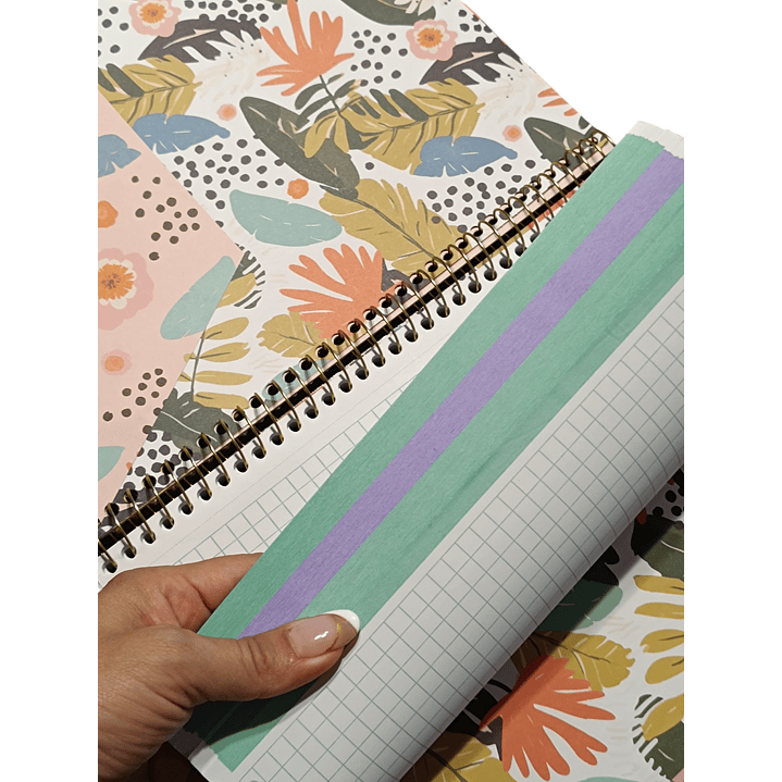 Cuaderno 3 Materias FLORAL Artel  6