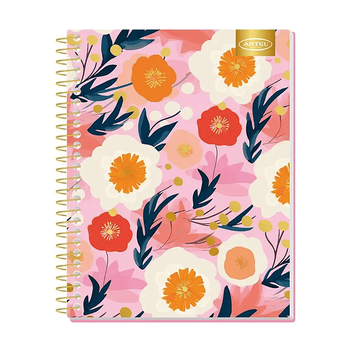 Cuaderno 3 Materias FLORAL Artel  1