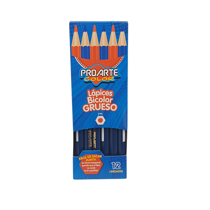 Lápices Bicolor Grueso 12 Unidades Proarte 1