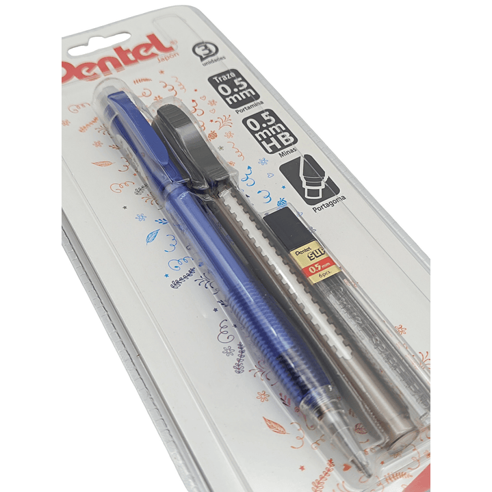 Set Portamina 0.5 + Goma + Minas Pentel 1