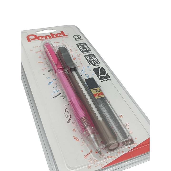 Set Portamina 0.5 + Goma + Minas Pentel 5