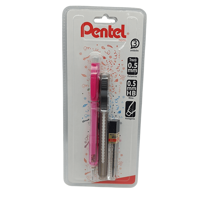 Set Portamina 0.5 + Goma + Minas Pentel 6