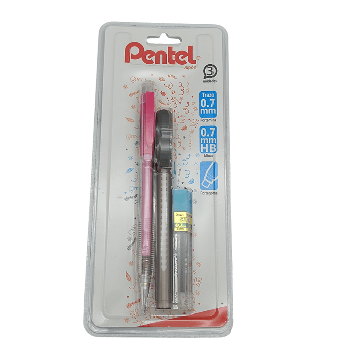 Set Portamina 0.7 + Goma + Minas Pentel 5