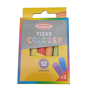 Caja de 12 Tizas de Colores Artel