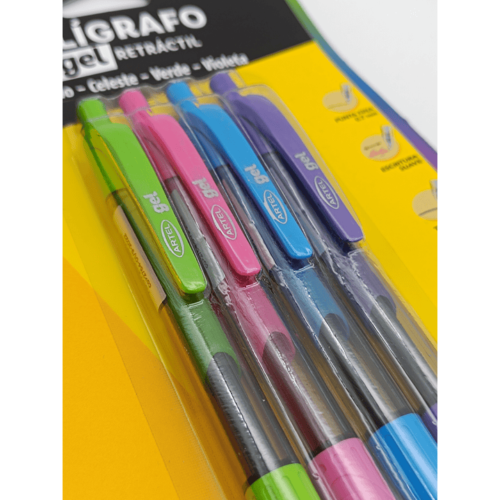 Pack 4 Boligrafos Gel Retractil Artel 5