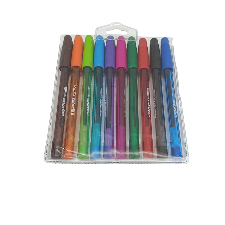 10 Boligrafos Colorfan Artel 3
