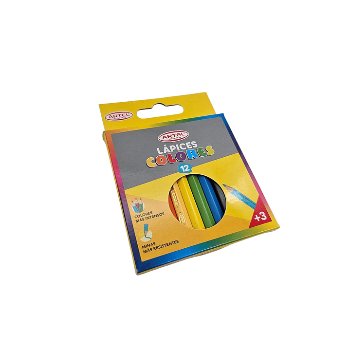 Lapices 12 colores cortos Artel 3