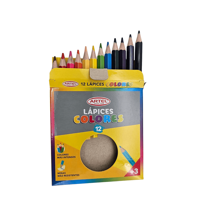 Lapices 12 colores cortos Artel 4