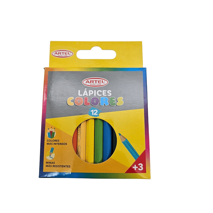 Lapices 12 colores cortos Artel 1