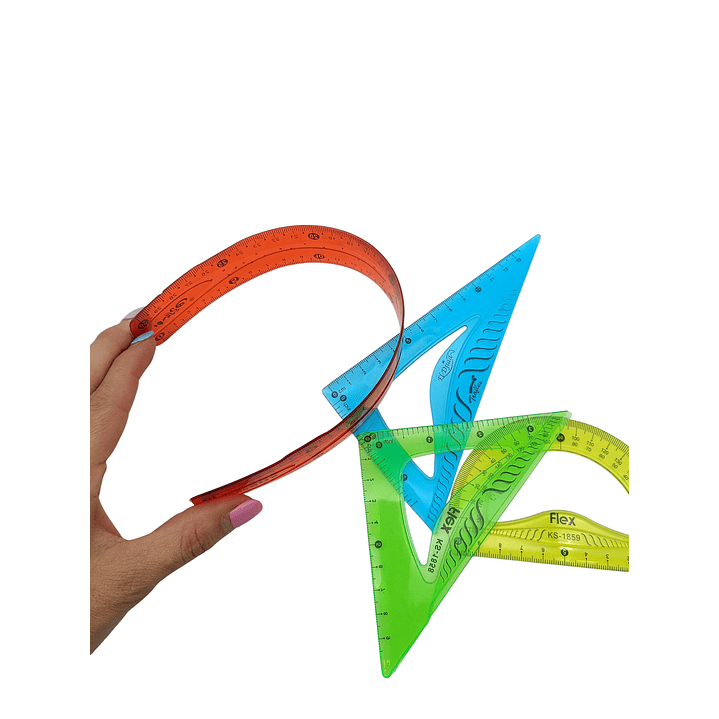 Set Reglas Geometricas Colores Flexibles 3