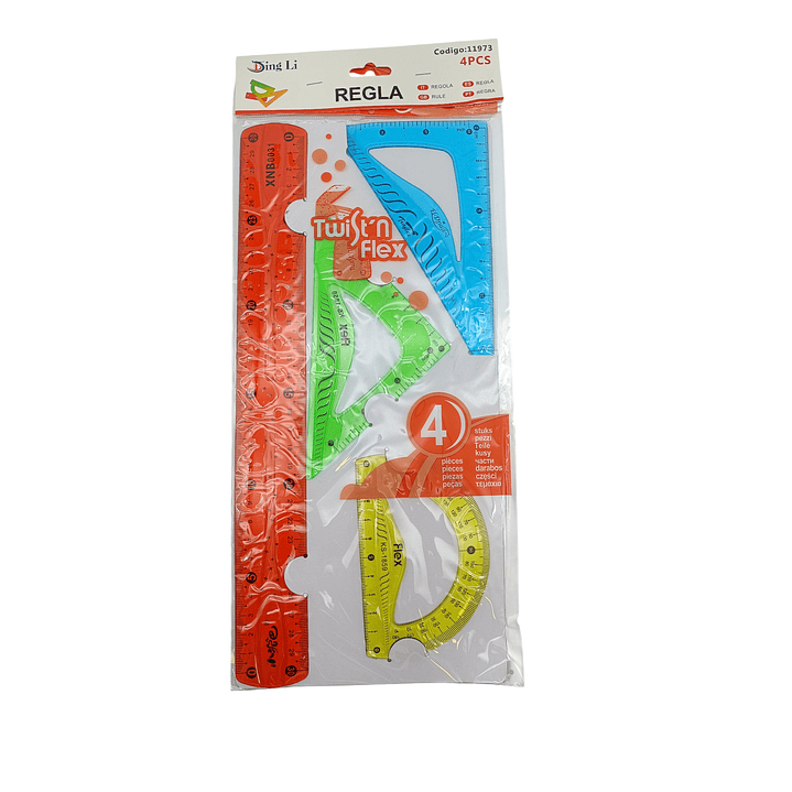 Set Reglas Geometricas Colores Flexibles 2