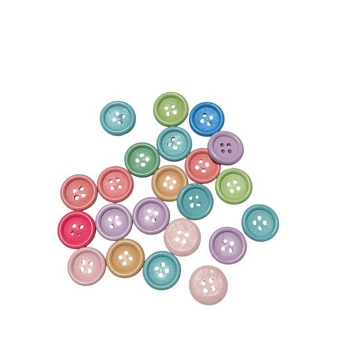 Botones de madera colores 2cm de diametro 2