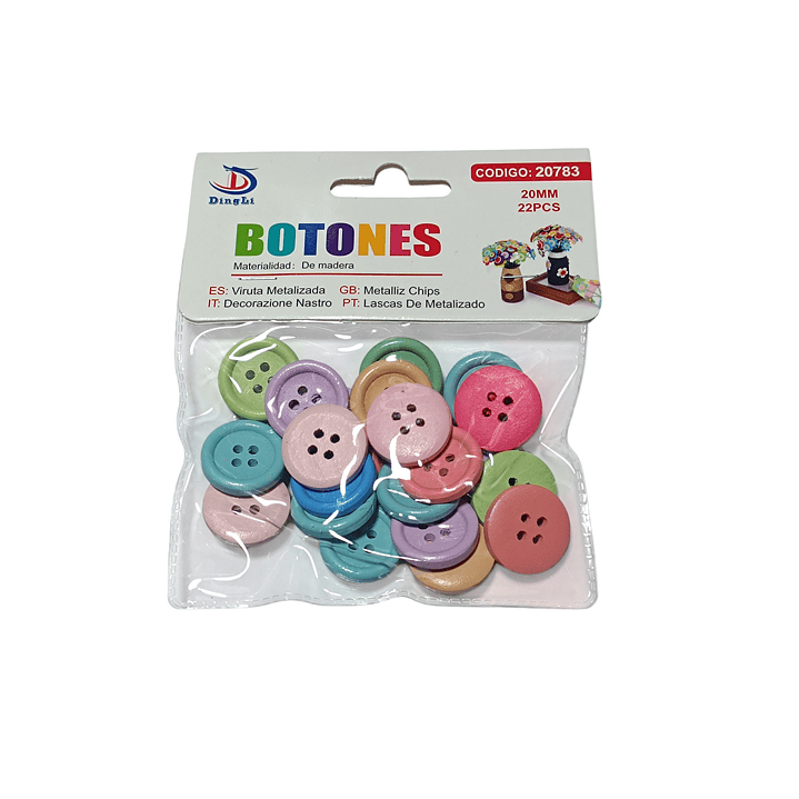 Botones de madera colores 2cm de diametro 3