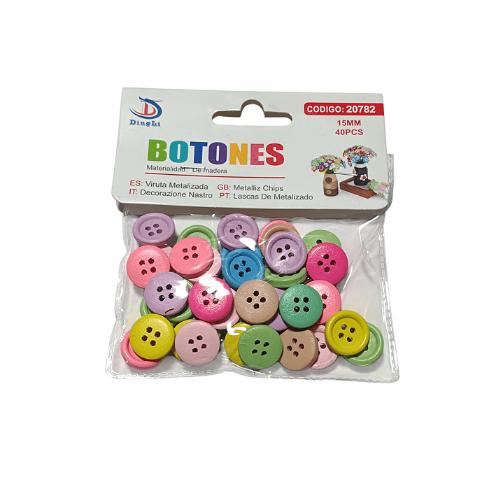 Botones de madera colores 1.5cm de diametro 1