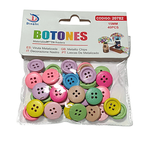 Botones de madera colores 1.5cm de diametro