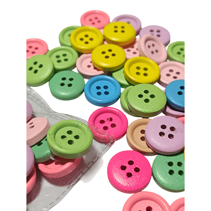 Botones de madera colores 1.5cm de diametro 4