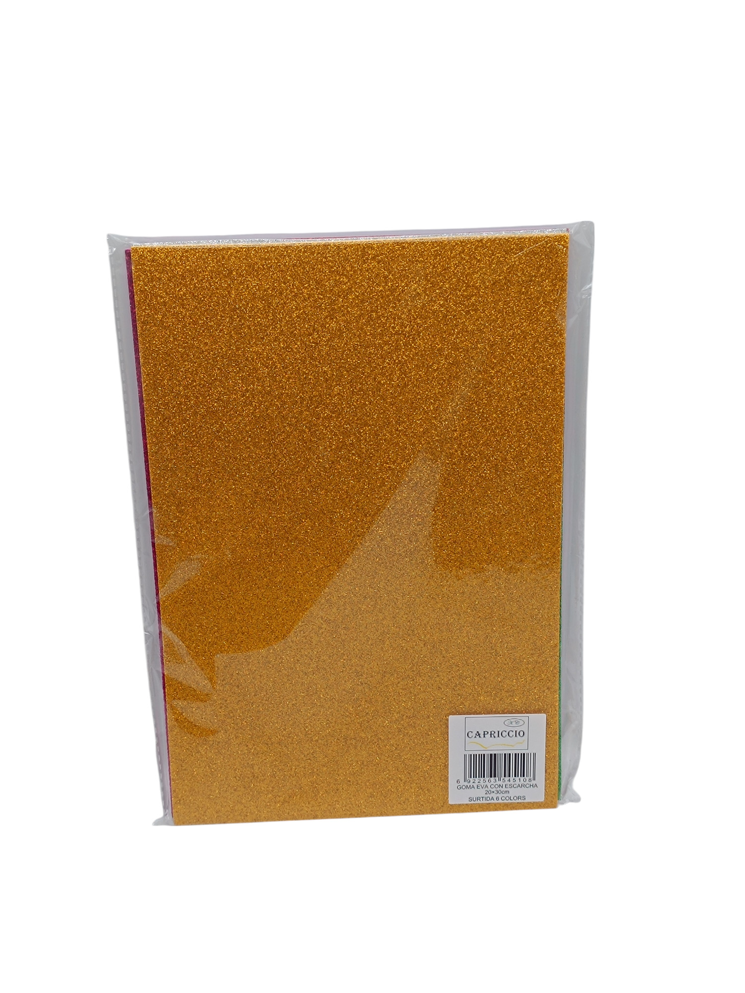 Pack 6 Goma Eva Glitter Surtida