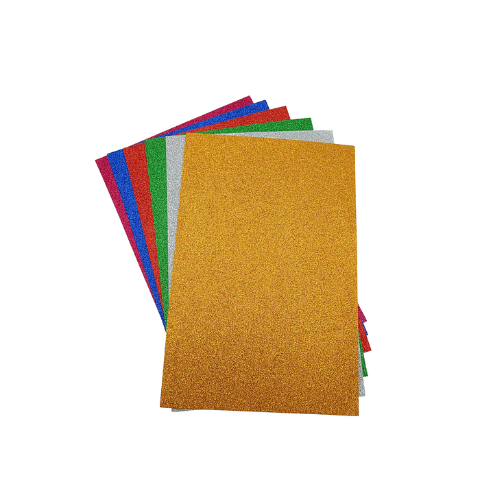 Pack 6 Goma Eva Glitter Surtida 4