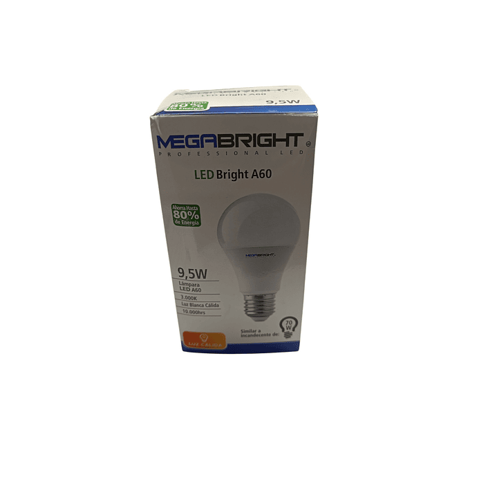 Ampolleta 9,5w Megabright luz Calida 1