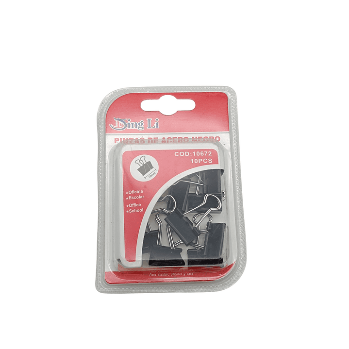 Clip Metálico 19mm de Ancho 10 Unidades Binder 2