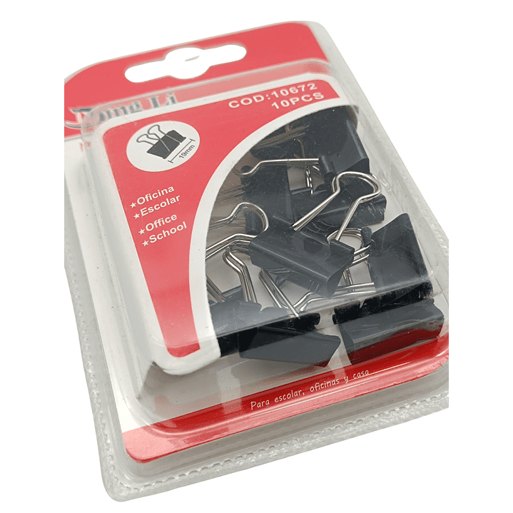 Clip Metálico 19mm de Ancho 10 Unidades Binder 5