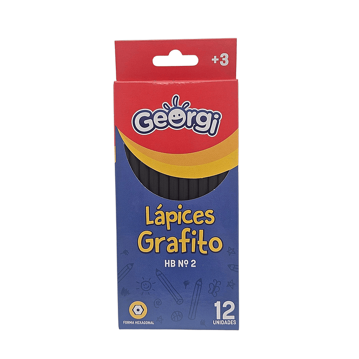 Caja 12 Lapiz Grafito Georgi HB N°2 3