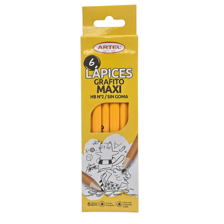 Caja 6 Grafito Maxi HB N°2 Artel 3