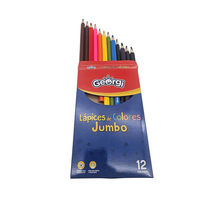 Caja 12 lapices de colores Jumbo Georgi