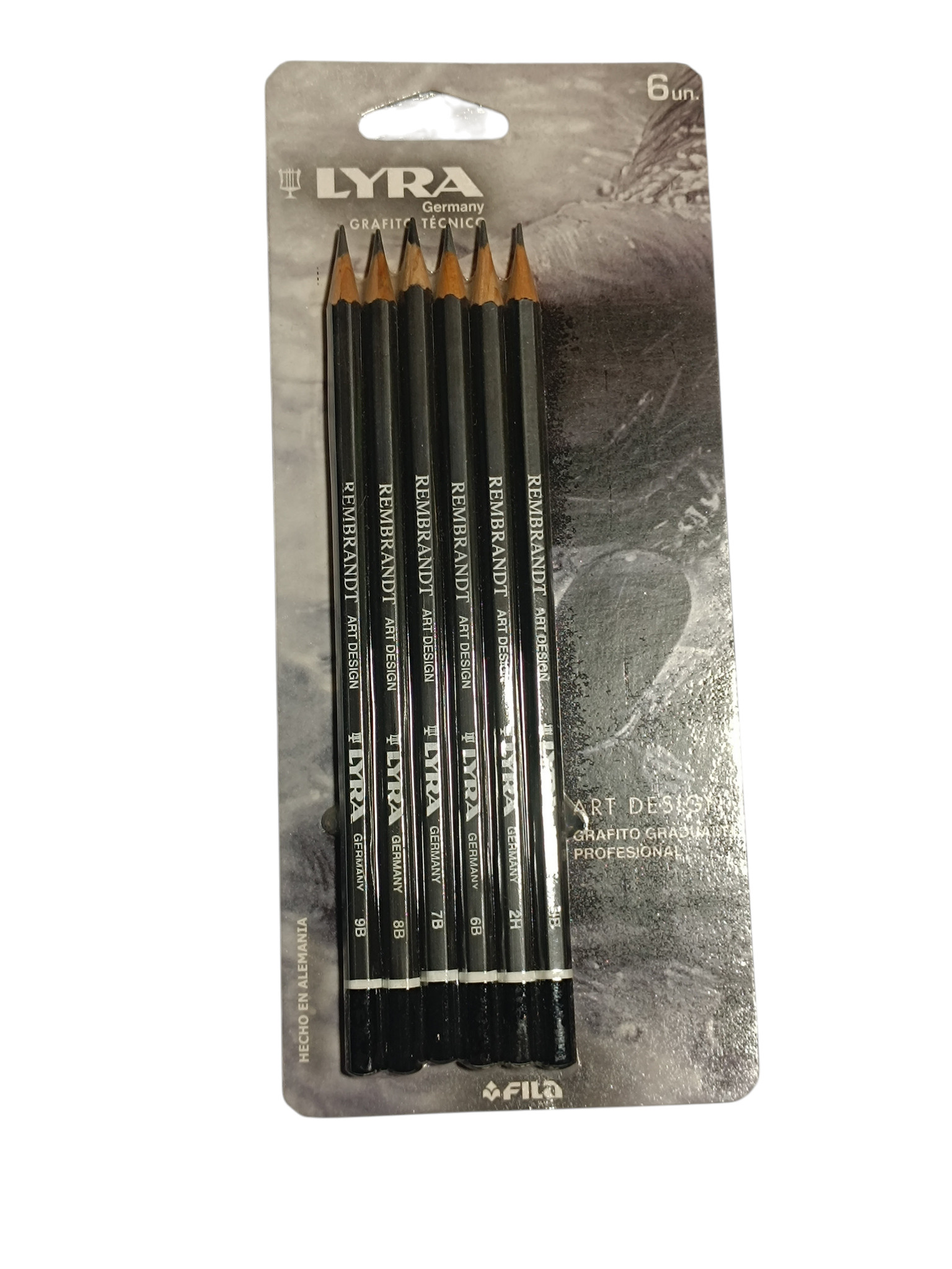 Pack 6 Lapices grafito técnicos Lyra HB-2H-6B-7B-8B-9B