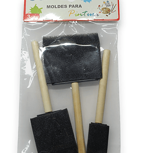 Pack 3 Brochas de Esponja Direferntes Tamaños