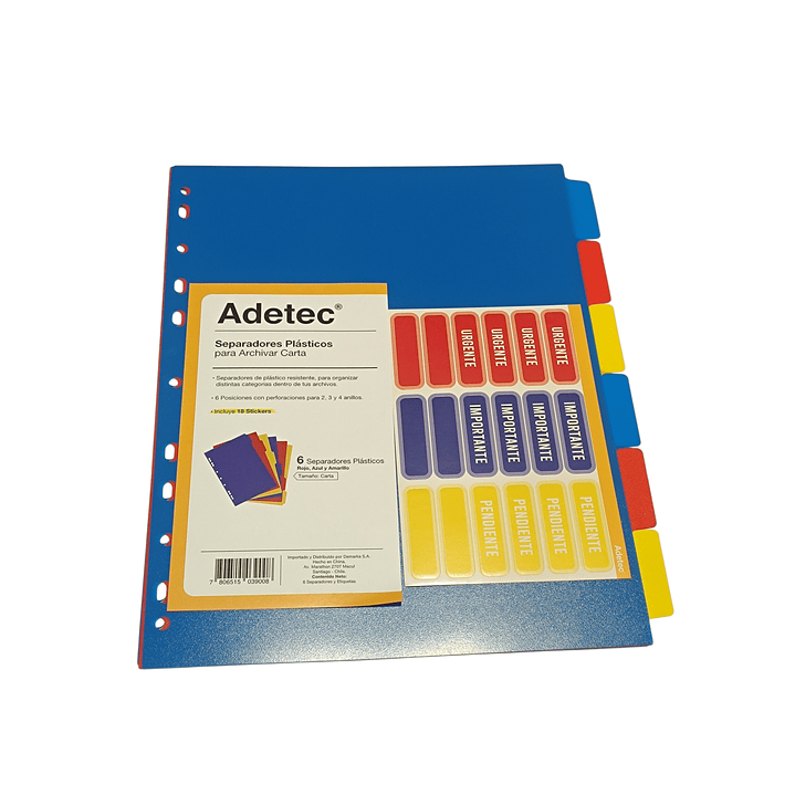 Separadores Plastico Carta Para Archivador 2