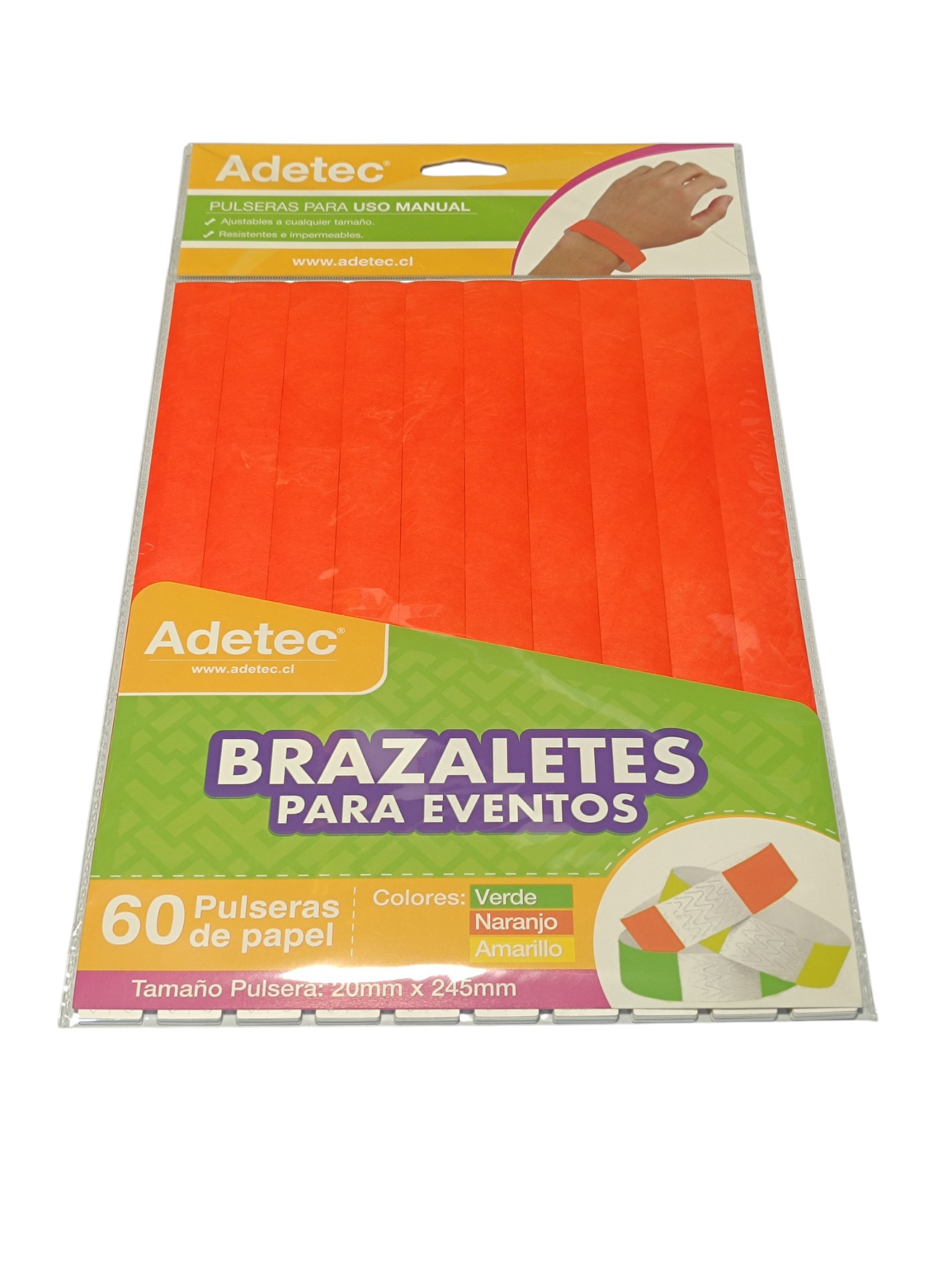 Brazaletes Para Eventos 60 unidades fluor